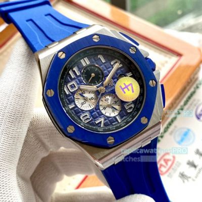 Replica Audemars Piguet Royal Oak Seagull Blue Dial Rubber Strap 44mm